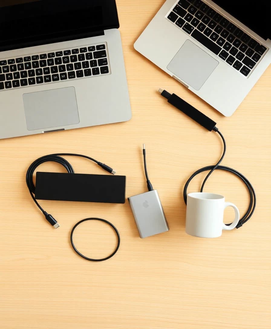 Studio desk setup using Marble Electronics accessories